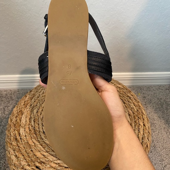 Coach Black Leather Sandals - Picture 9 of 16
